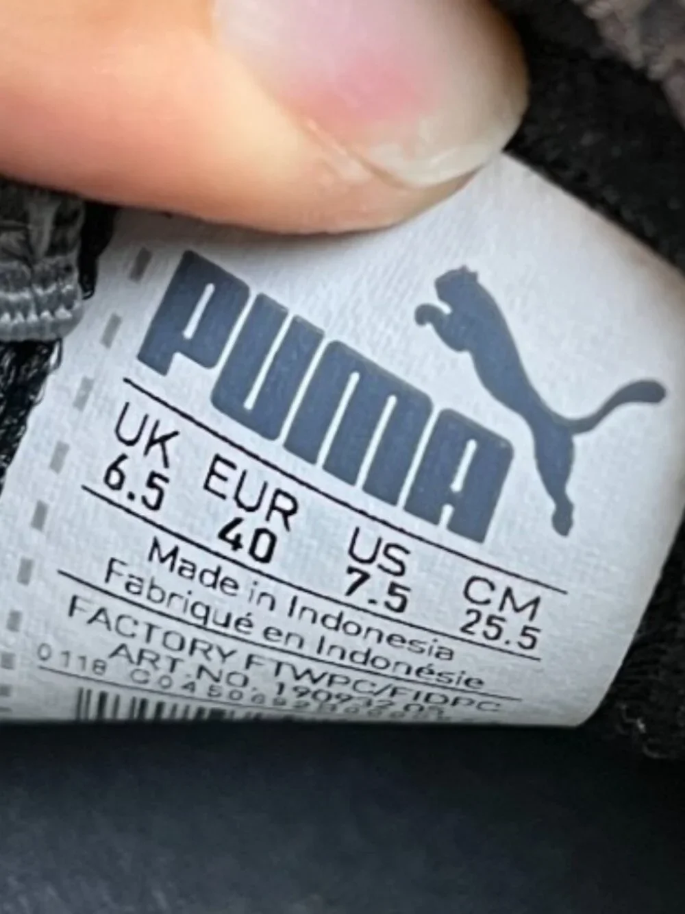 Puma Enzo‎ Nf Negro Hombre Mens Size 7.5 Gray White Running Shoes Sneakers